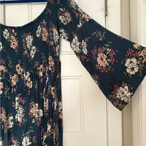 Torrid Floral Long Sleeve Mini Dress - Size 2 - Picture 2 of 5